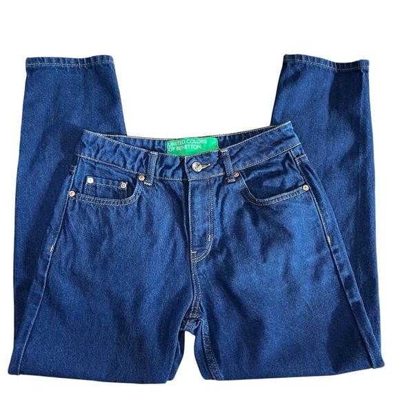United Colors of Benetton Women’s Size 27 Jeans Dark Wash Straight Leg - Picture 3 of 12